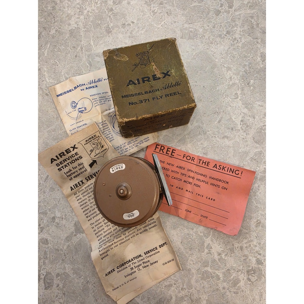 Vintage Airex Meisselbach Ablette No. 371 Fly Reel with Original Box Paperwork